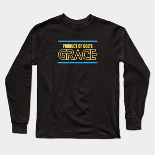 Product Of God's Grace | Christian Typography Long Sleeve T-Shirt